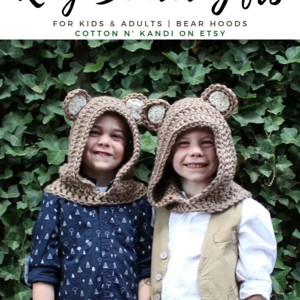 Animal Hood | BOHO BEAR | Hooded Scarf Costume x1